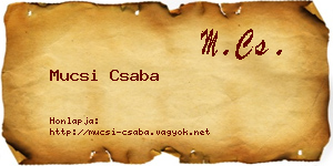 Mucsi Csaba névjegykártya