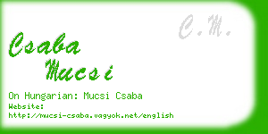 csaba mucsi business card